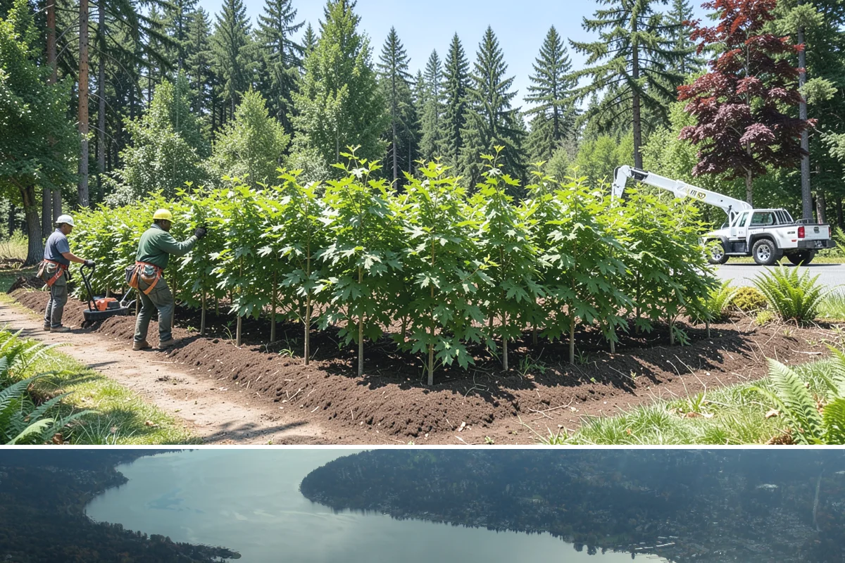 Lot clearing in Sammamish, King County, WA - Work can generally proceed year-round in Puget Sound weather but may face delays from invasive species regrowth cycles or...