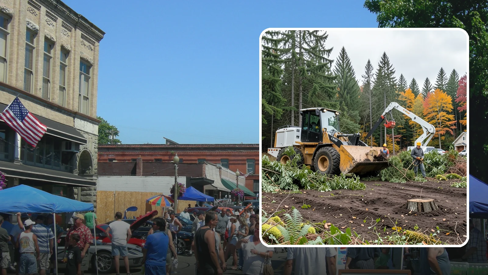 Lot clearing in Snohomish, Snohomish County, WA - The clearing of vegetation from a parcel of land.