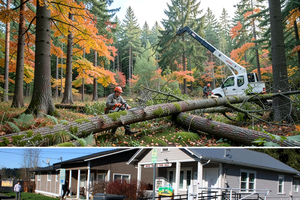 Lot clearing in South Prairie, Pierce County, WA - Work can generally proceed year-round in Puget Sound weather but may face delays from invasive species regrowth cycles or...