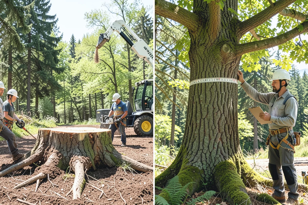 Lot clearing in Sumner, Pierce County, WA - Assess the site and mark features to protect