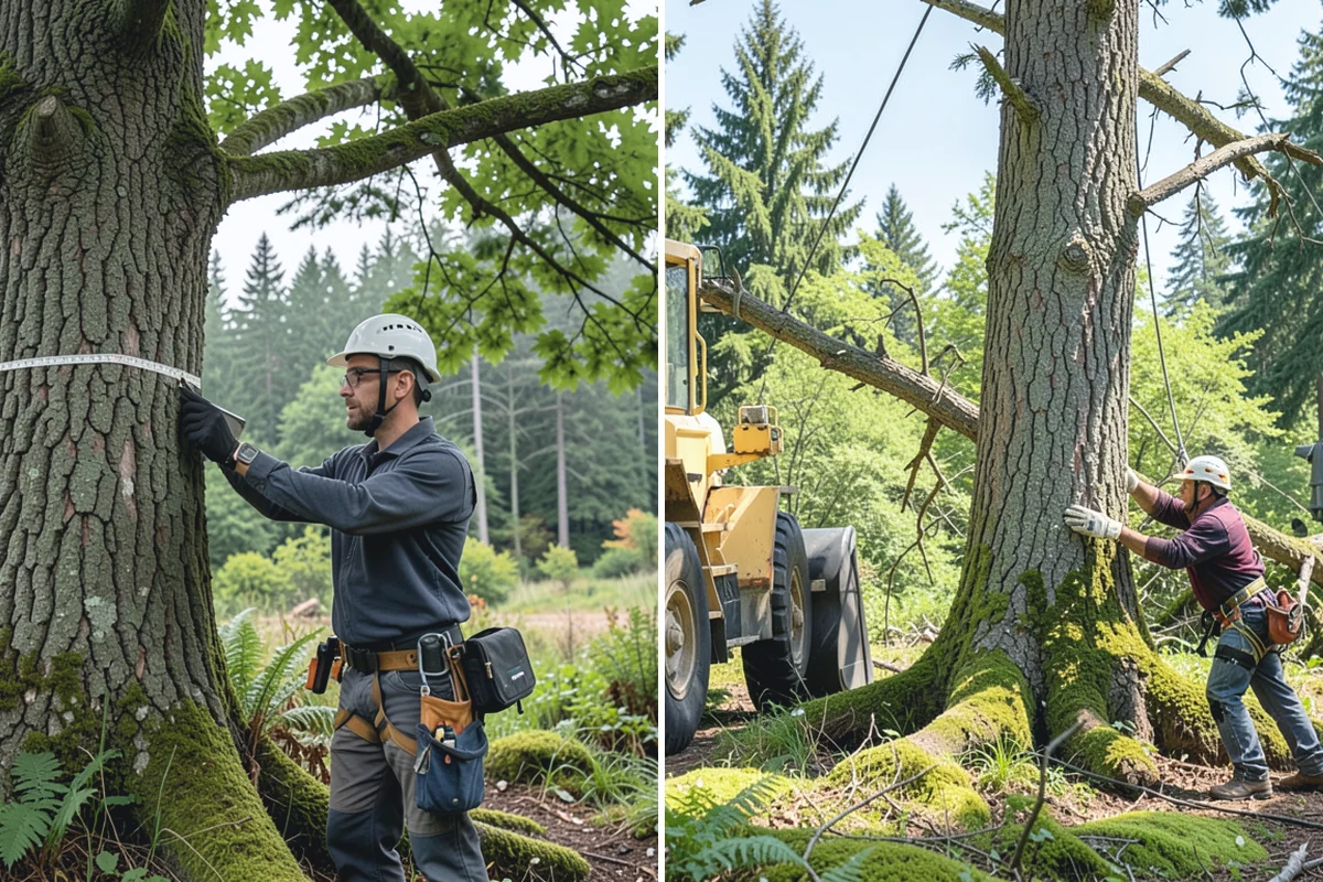 Lot clearing in Woodinville, King County, WA - Assess the site and mark features to protect
