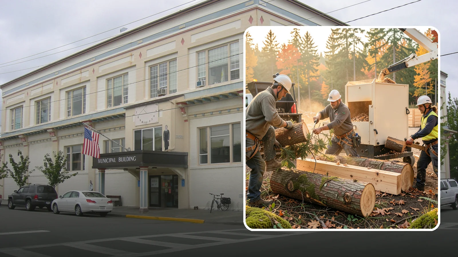 Lumber milling in Anacortes, Skagit County, WA - The milling of logs into dimensional lumber.