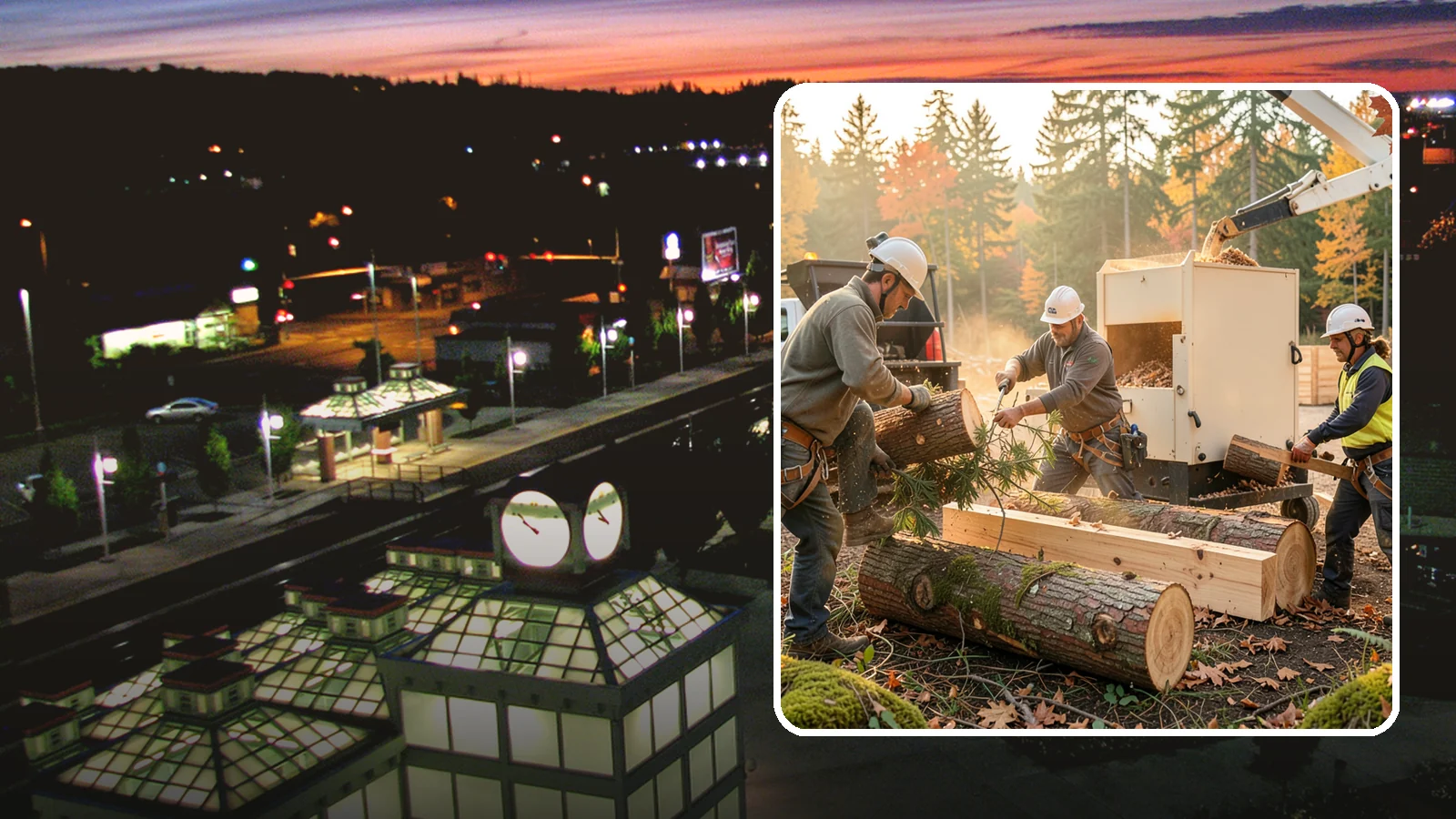 Lumber milling in Auburn, King County, WA - The milling of logs into dimensional lumber.