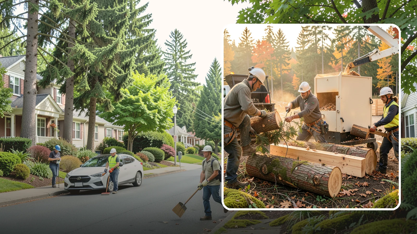 Lumber milling in Beaux Arts Village, King County, WA - The milling of logs into dimensional lumber.