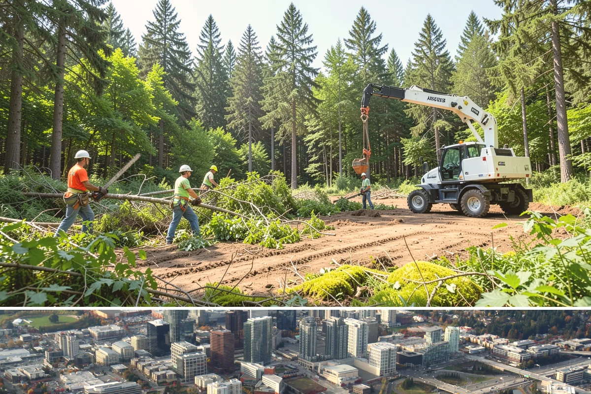 Lumber milling in Bellevue, King County, WA - Milling can generally occur year-round in the Puget Sound region but may be delayed during heavy rain or snow that compromises...
