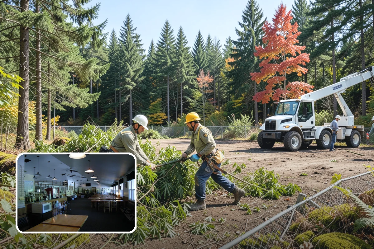 Lumber milling in Black Diamond, King County, WA - Turns removed wood and debris into usable products