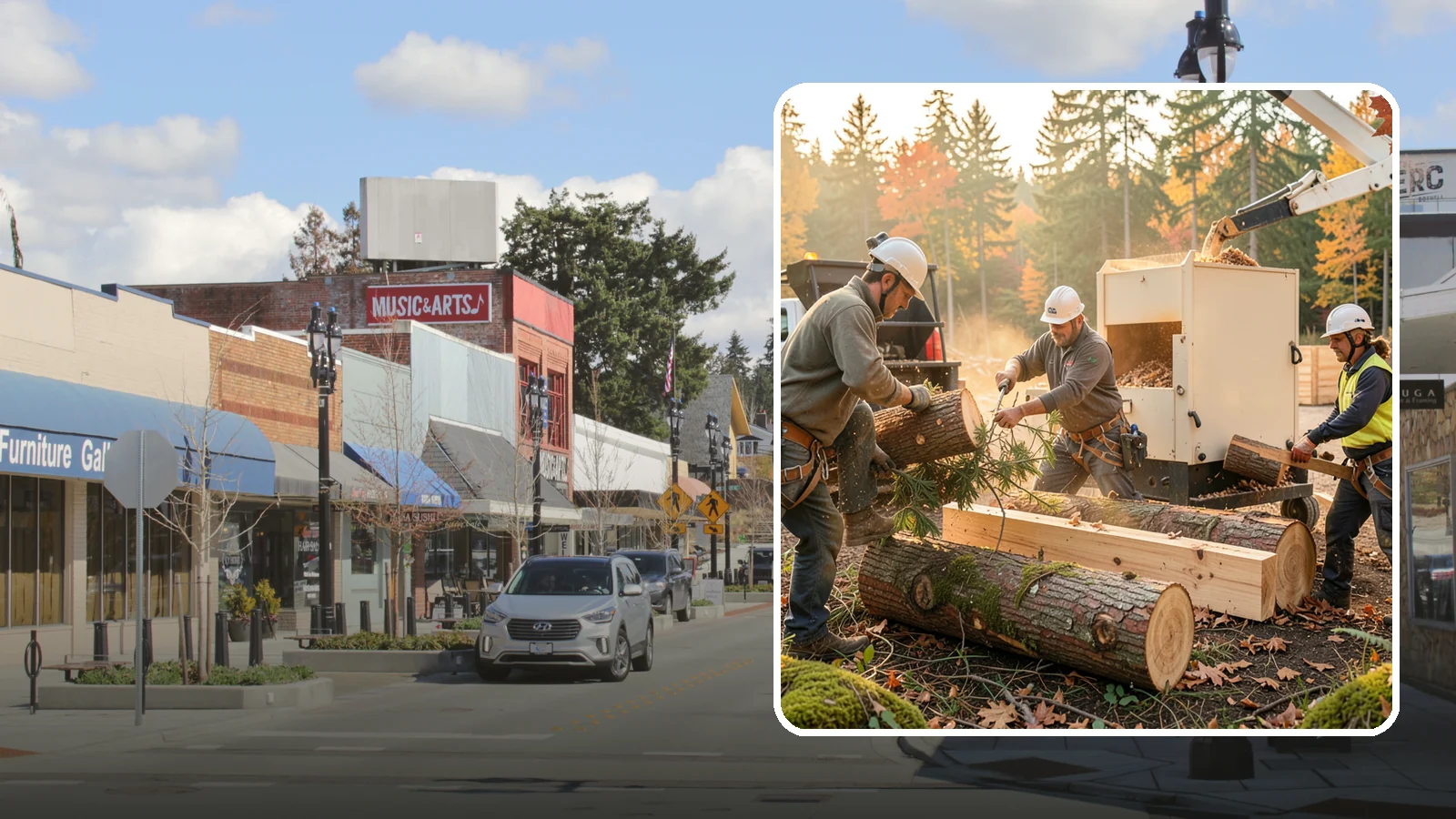 Lumber milling in Bothell, King County, WA - The milling of logs into dimensional lumber.