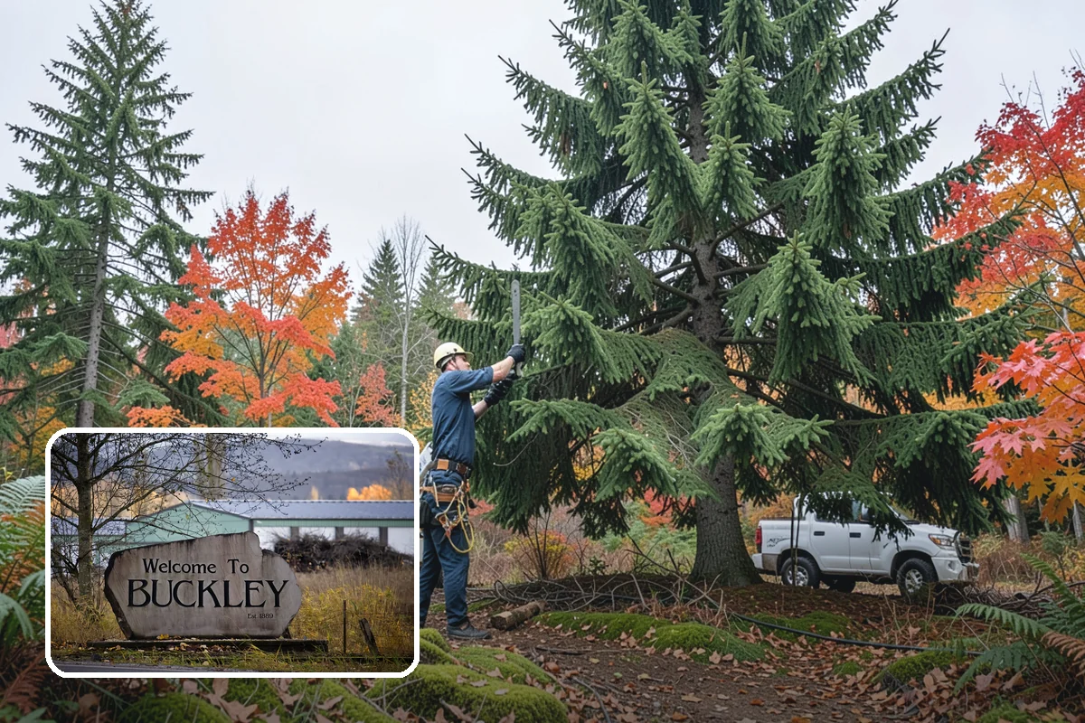 Lumber milling in Buckley, Pierce County, WA - Turns removed wood and debris into usable products