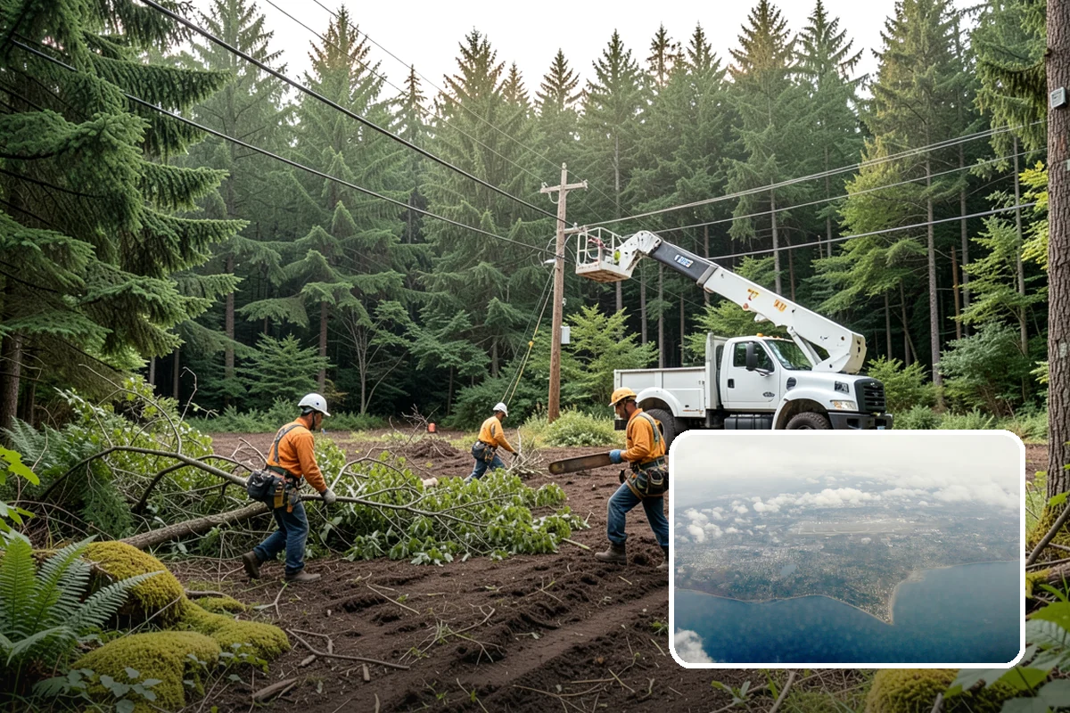 Lumber milling in Burien, King County, WA - Turns removed wood and debris into usable products