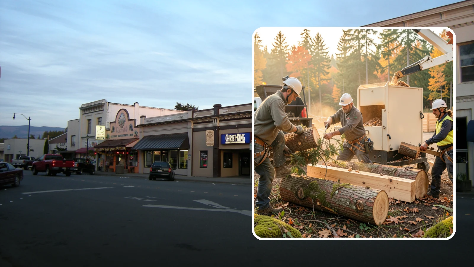 Lumber milling in Burlington, Skagit County, WA - The milling of logs into dimensional lumber.