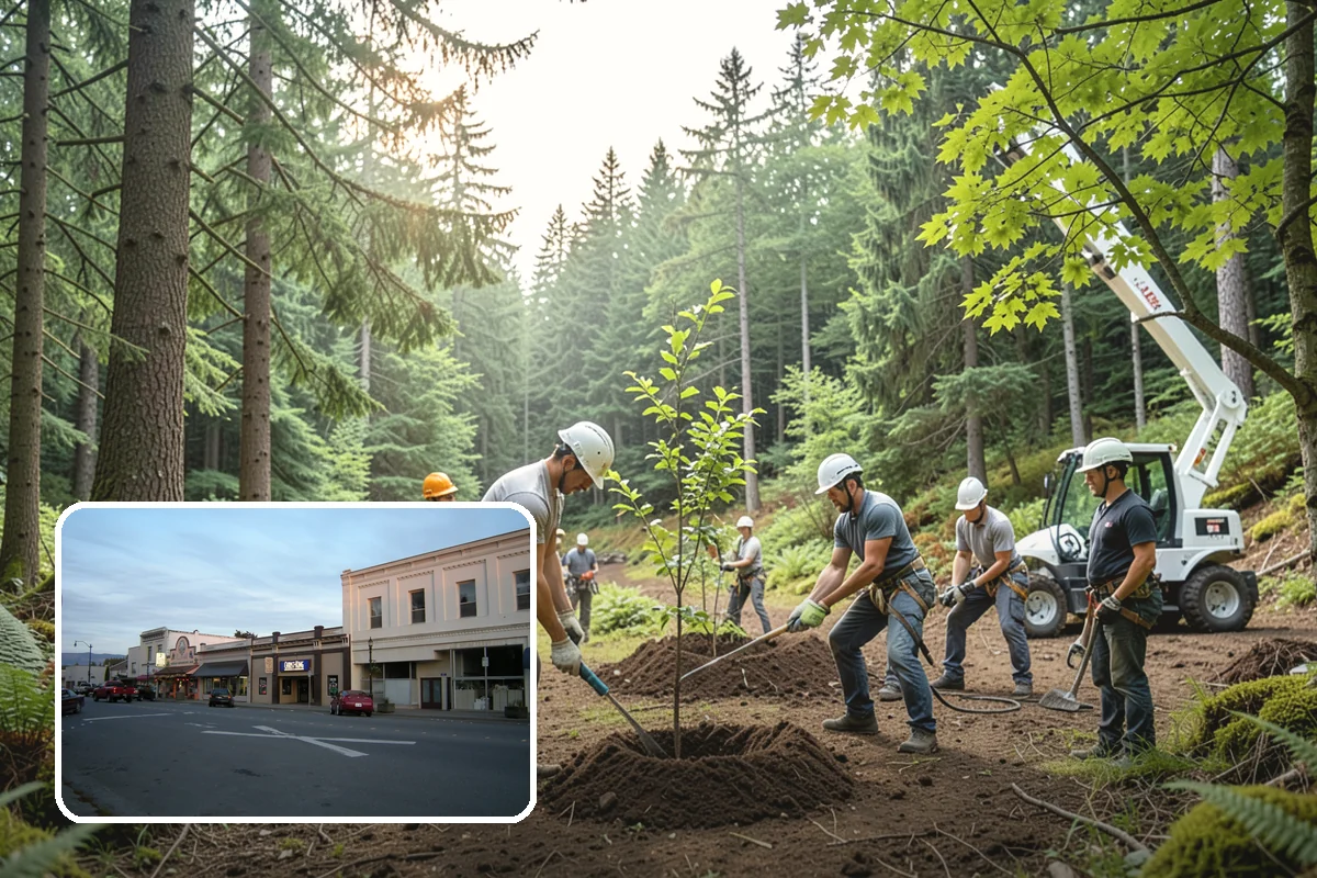 Lumber milling in Burlington, Skagit County, WA - Turns removed wood and debris into usable products