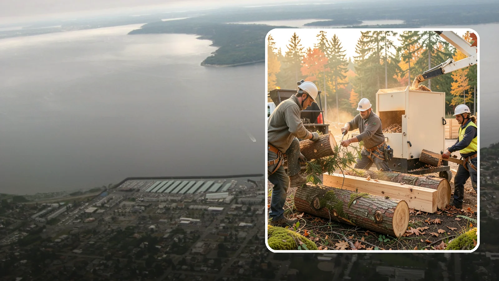 Lumber milling in Des Moines, King County, WA - The milling of logs into dimensional lumber.