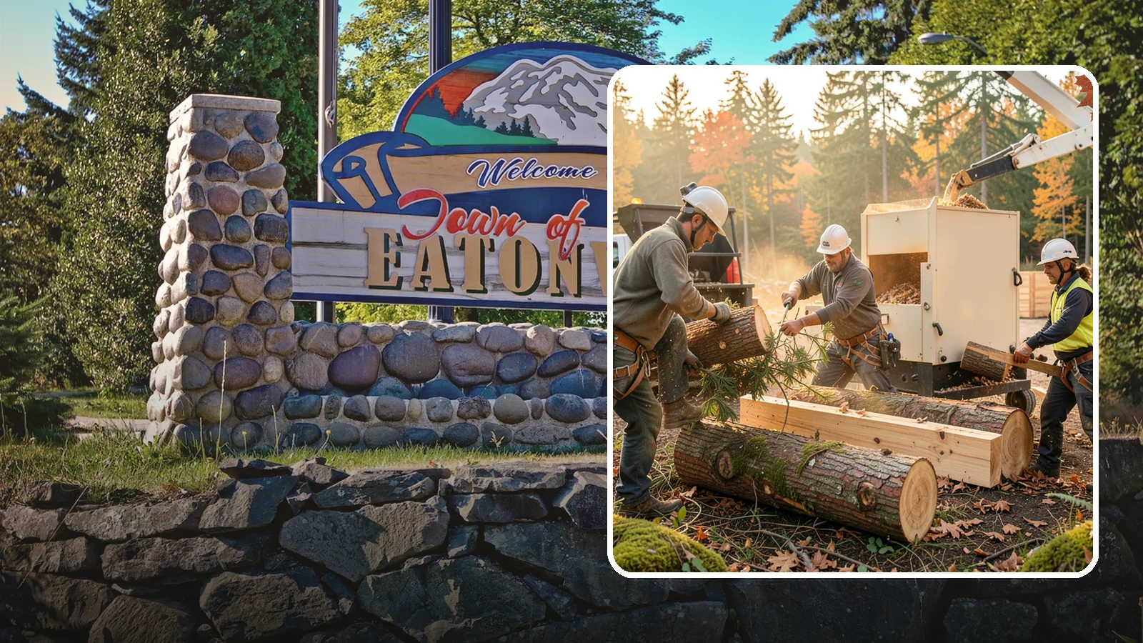 Lumber milling in Eatonville, Pierce County, WA - The milling of logs into dimensional lumber.