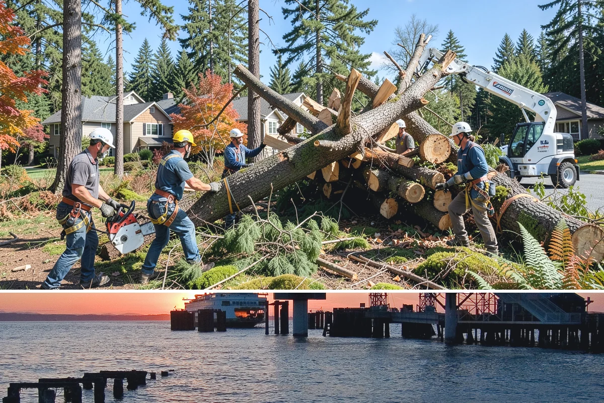 Lumber milling in Edmonds, Snohomish County, WA - Milling can generally occur year-round in the Puget Sound region but may be delayed during heavy rain or snow that compromises...