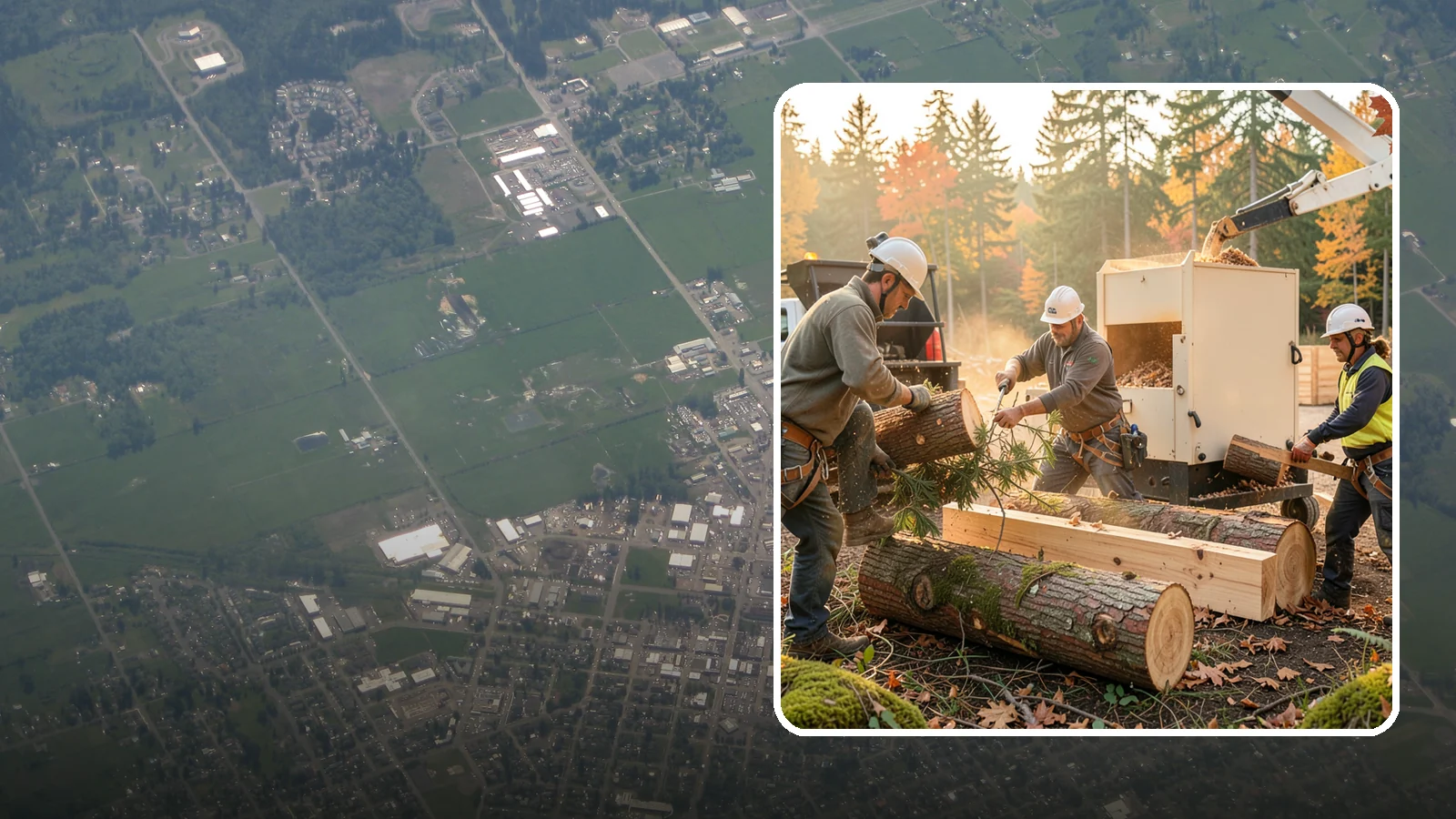 Lumber milling in Enumclaw, King County, WA - The milling of logs into dimensional lumber.