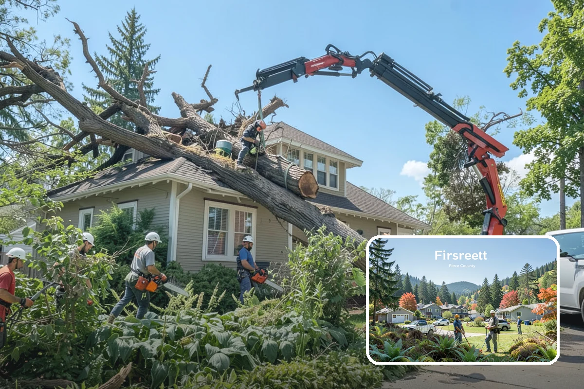 Lumber milling in Fircrest, Pierce County, WA - Turns removed wood and debris into usable products