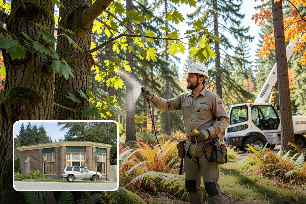 Lumber milling in Hamilton, Skagit County, WA - Turns removed wood and debris into usable products