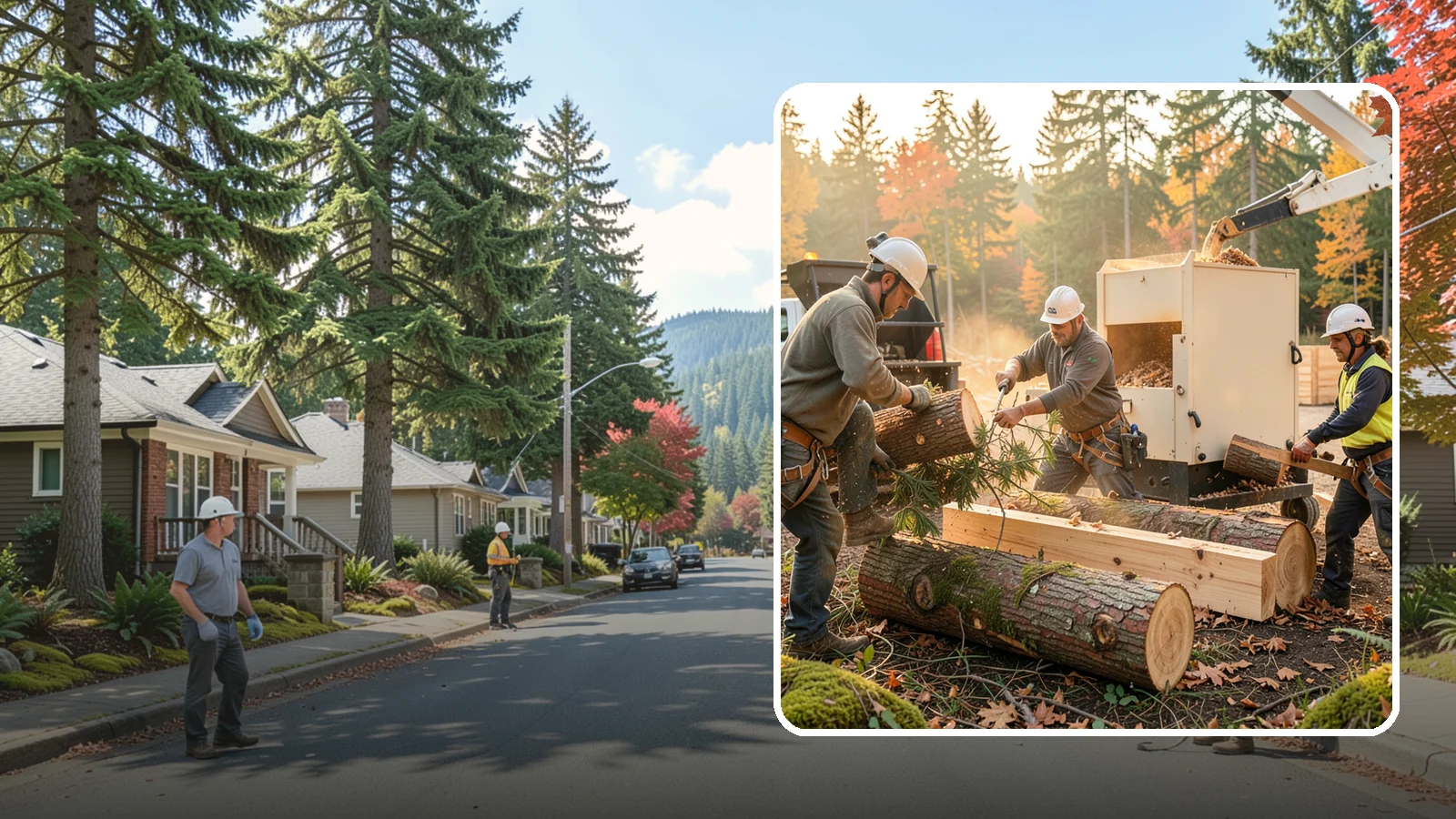 Lumber milling in Hunts Point, King County, WA - The milling of logs into dimensional lumber.