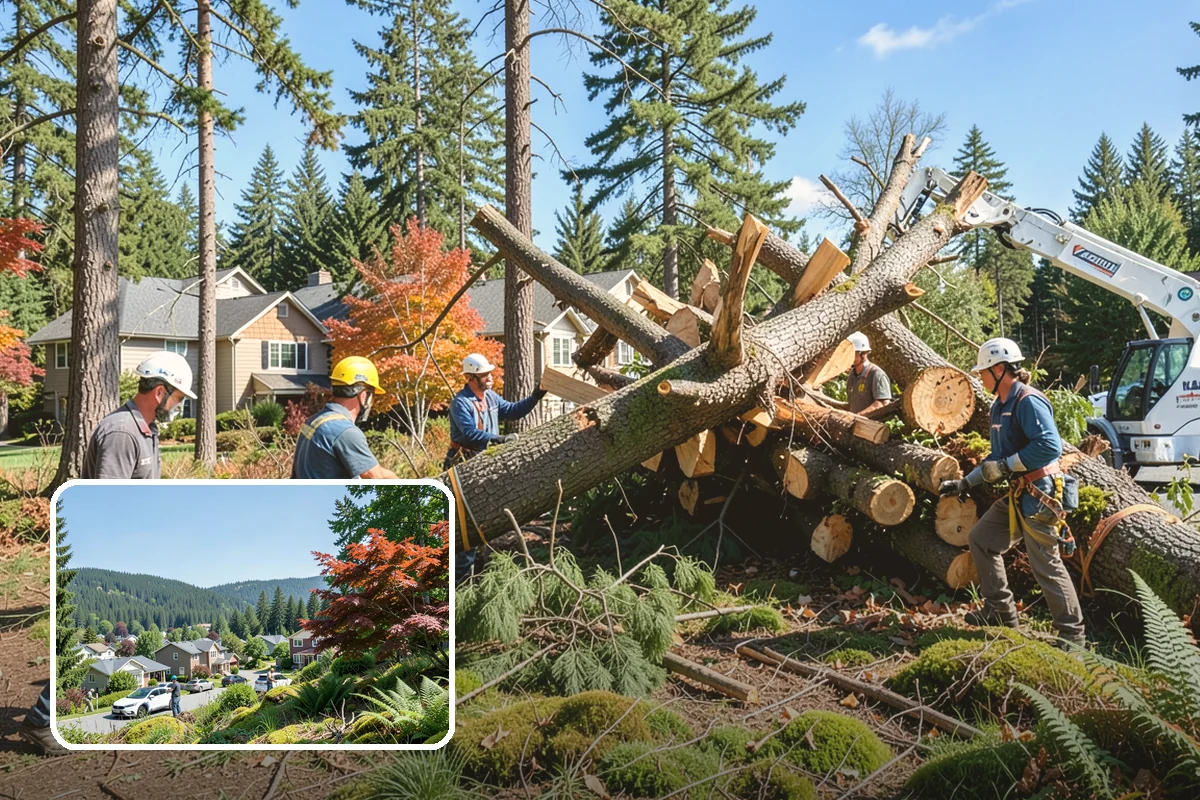 Lumber milling in Index, Snohomish County, WA - Turns removed wood and debris into usable products