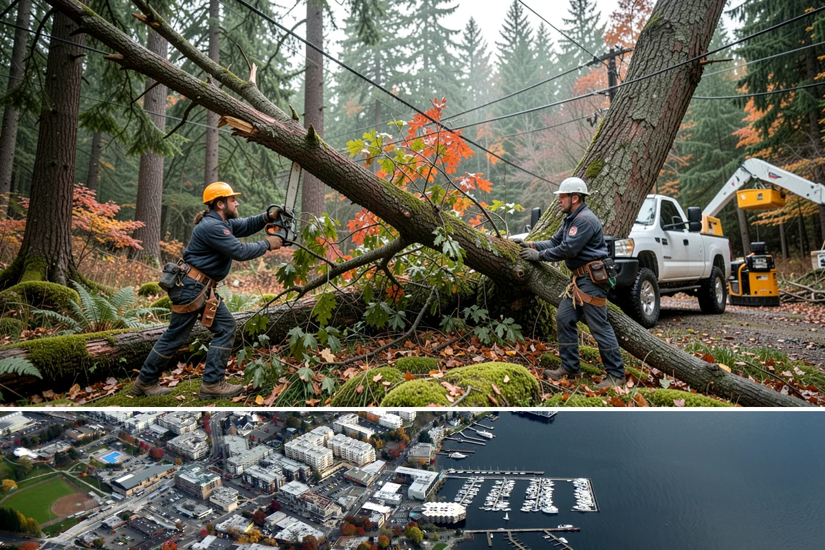 Lumber milling in Kirkland, King County, WA - Milling can generally occur year-round in the Puget Sound region but may be delayed during heavy rain or snow that compromises...