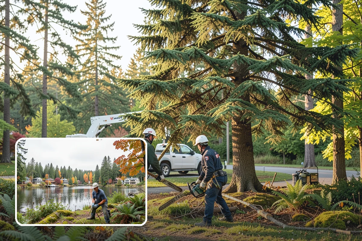 Lumber milling in La Conner, Skagit County, WA - Turns removed wood and debris into usable products