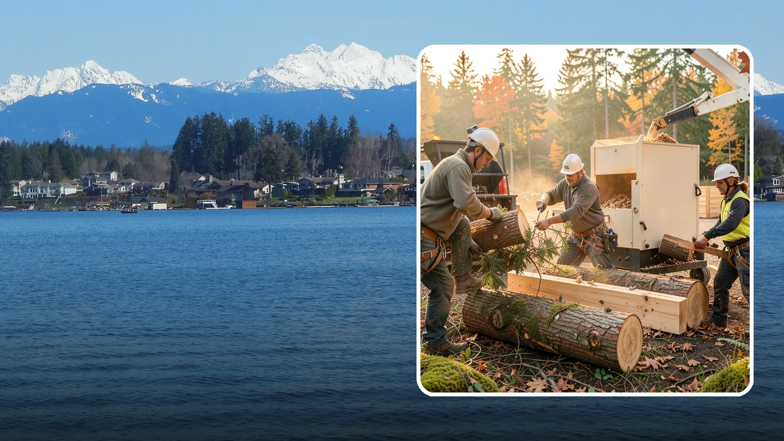 Lumber milling in Lake Stevens, Snohomish County, WA - The milling of logs into dimensional lumber.