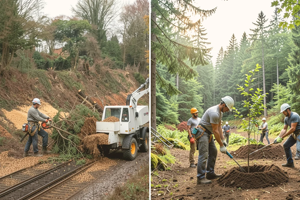 Lumber milling in Langley, Island County, WA - Sort material by type and size