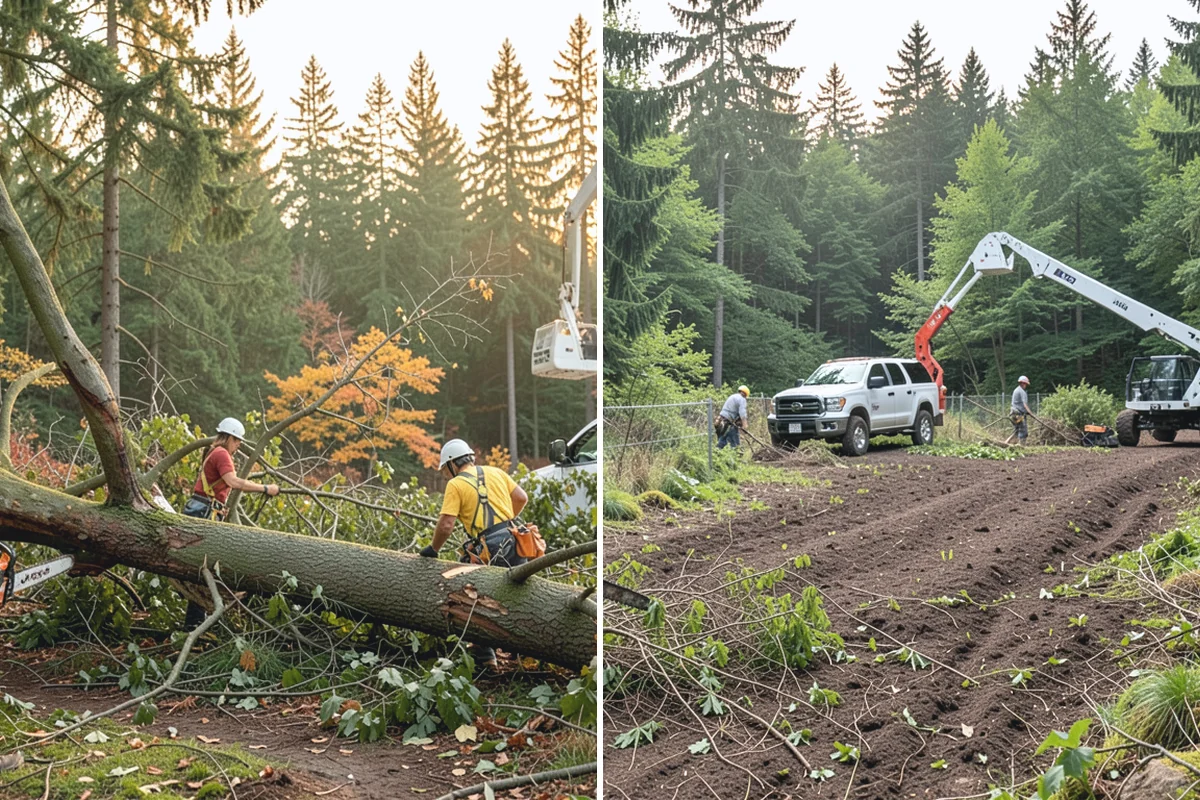 Lumber milling in Medina, King County, WA - Sort material by type and size