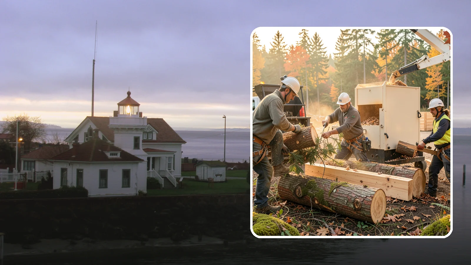 Lumber milling in Mukilteo, Snohomish County, WA - The milling of logs into dimensional lumber.