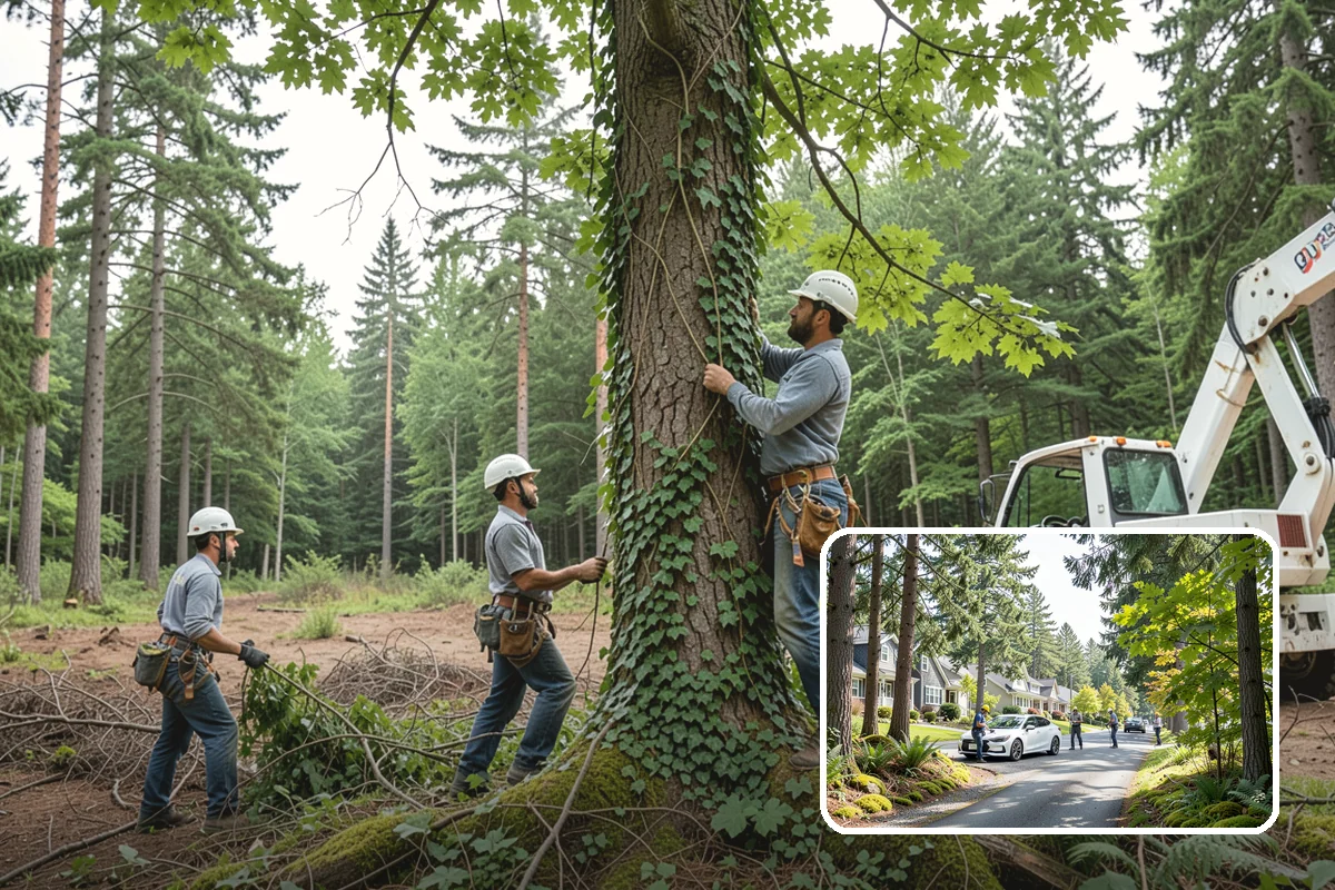 Lumber milling in Normandy Park, King County, WA - Turns removed wood and debris into usable products
