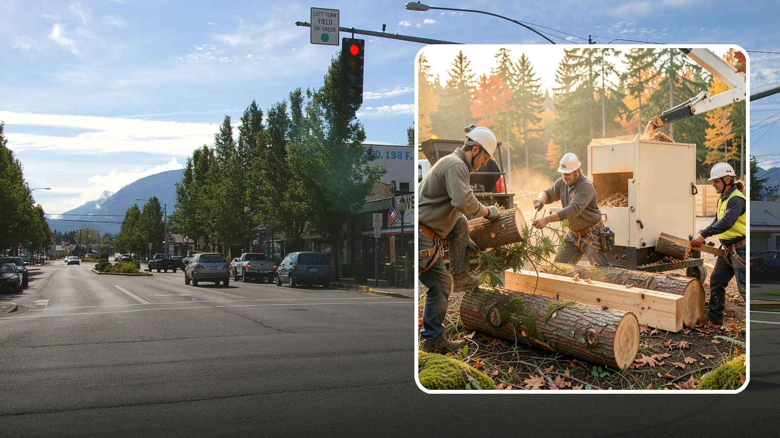 Lumber milling in North Bend, King County, WA - The milling of logs into dimensional lumber.