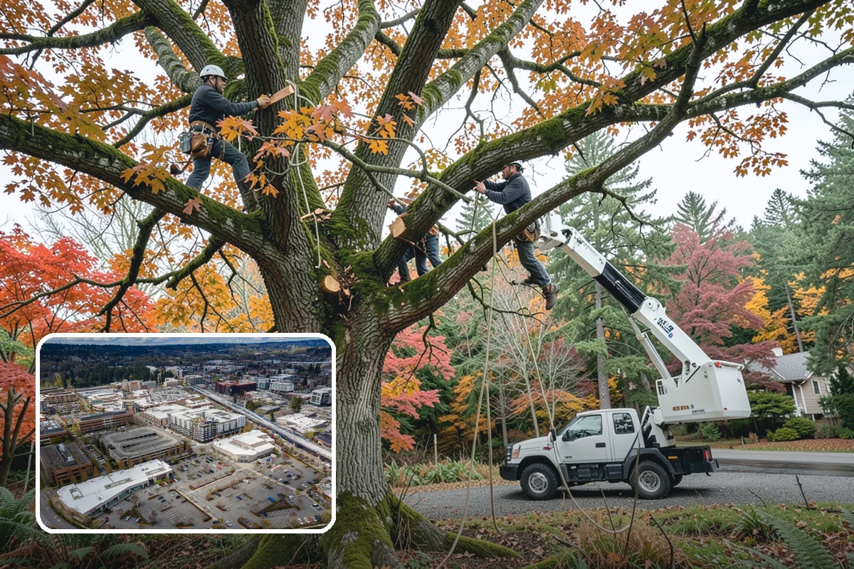Lumber milling in Redmond, King County, WA - Turns removed wood and debris into usable products
