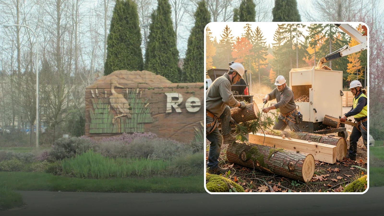 Lumber milling in Renton, King County, WA - The milling of logs into dimensional lumber.