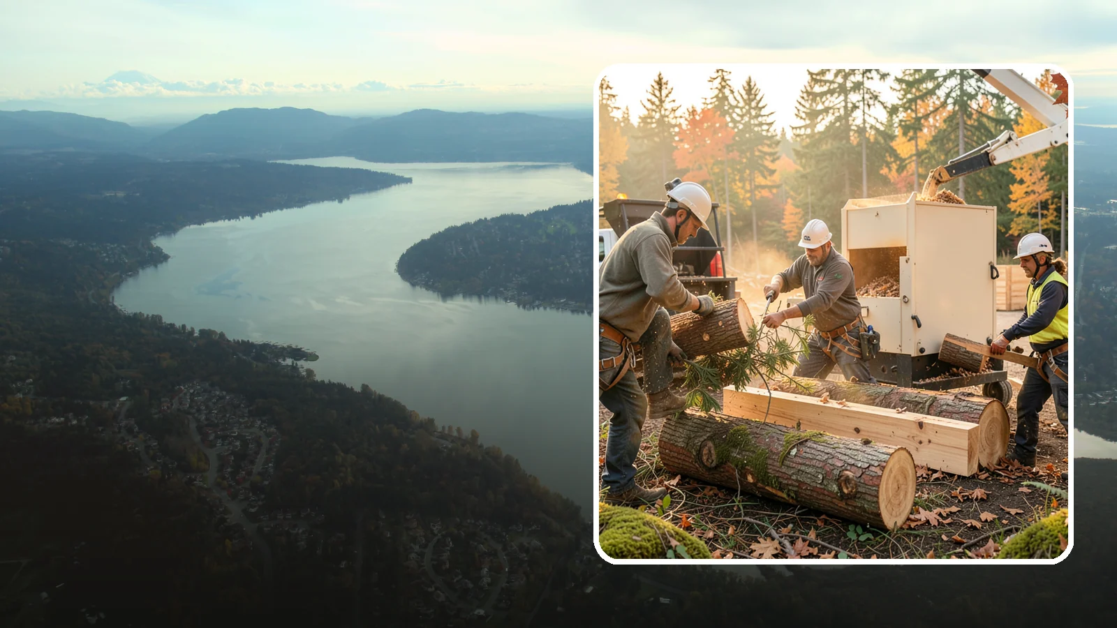 Lumber milling in Sammamish, King County, WA - The milling of logs into dimensional lumber.