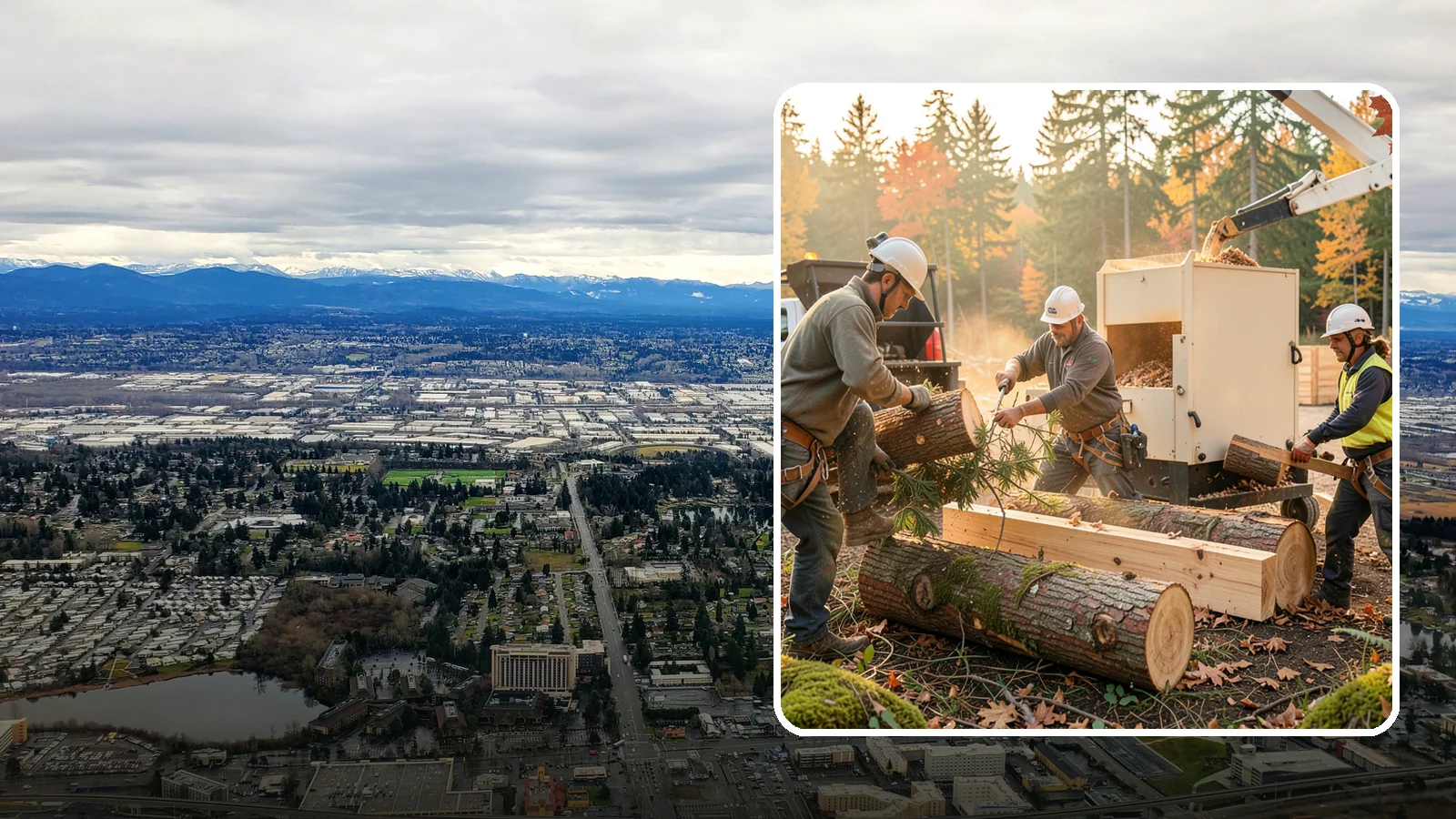 Lumber milling in SeaTac, King County, WA - The milling of logs into dimensional lumber.
