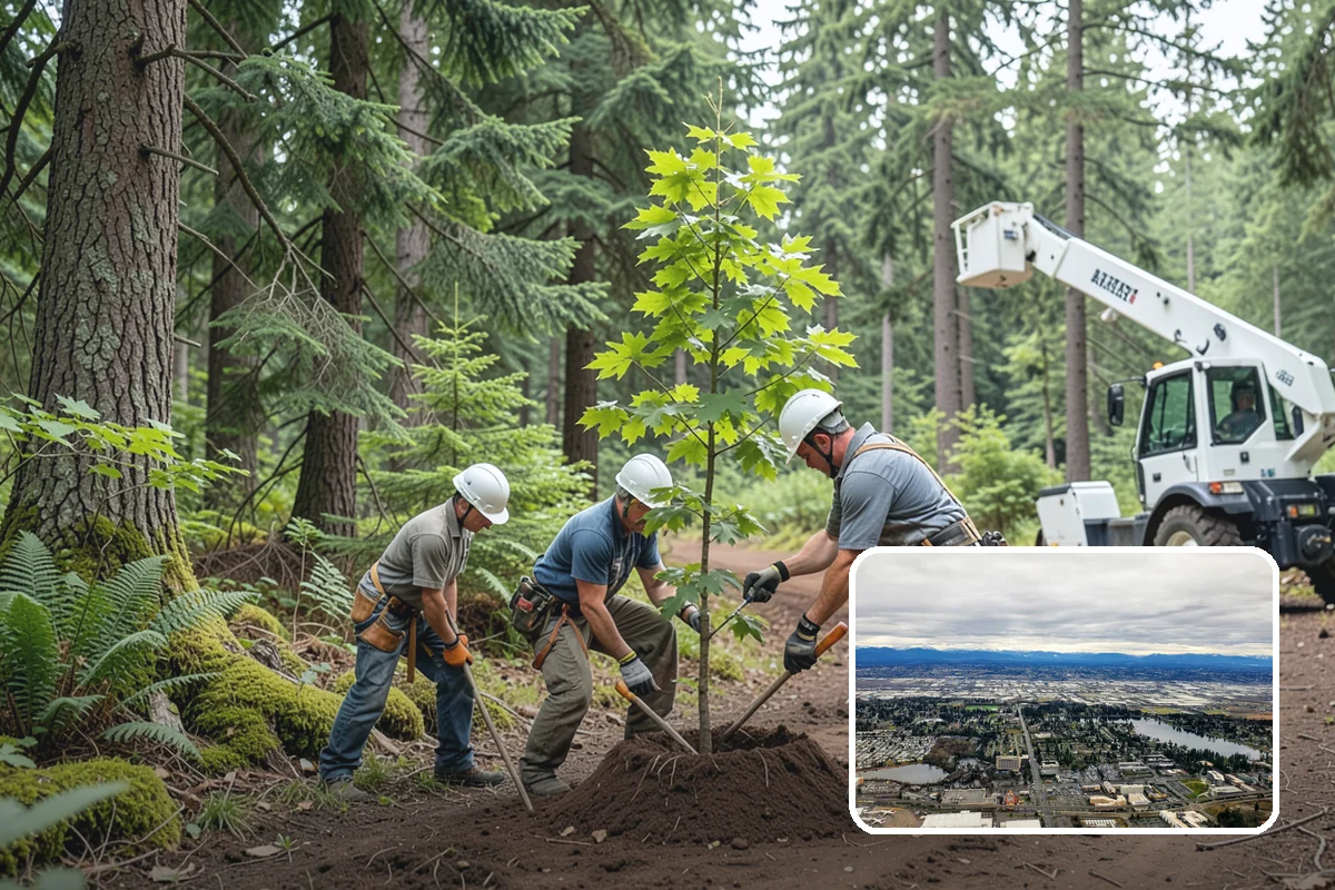 Lumber milling in SeaTac, King County, WA - Turns removed wood and debris into usable products