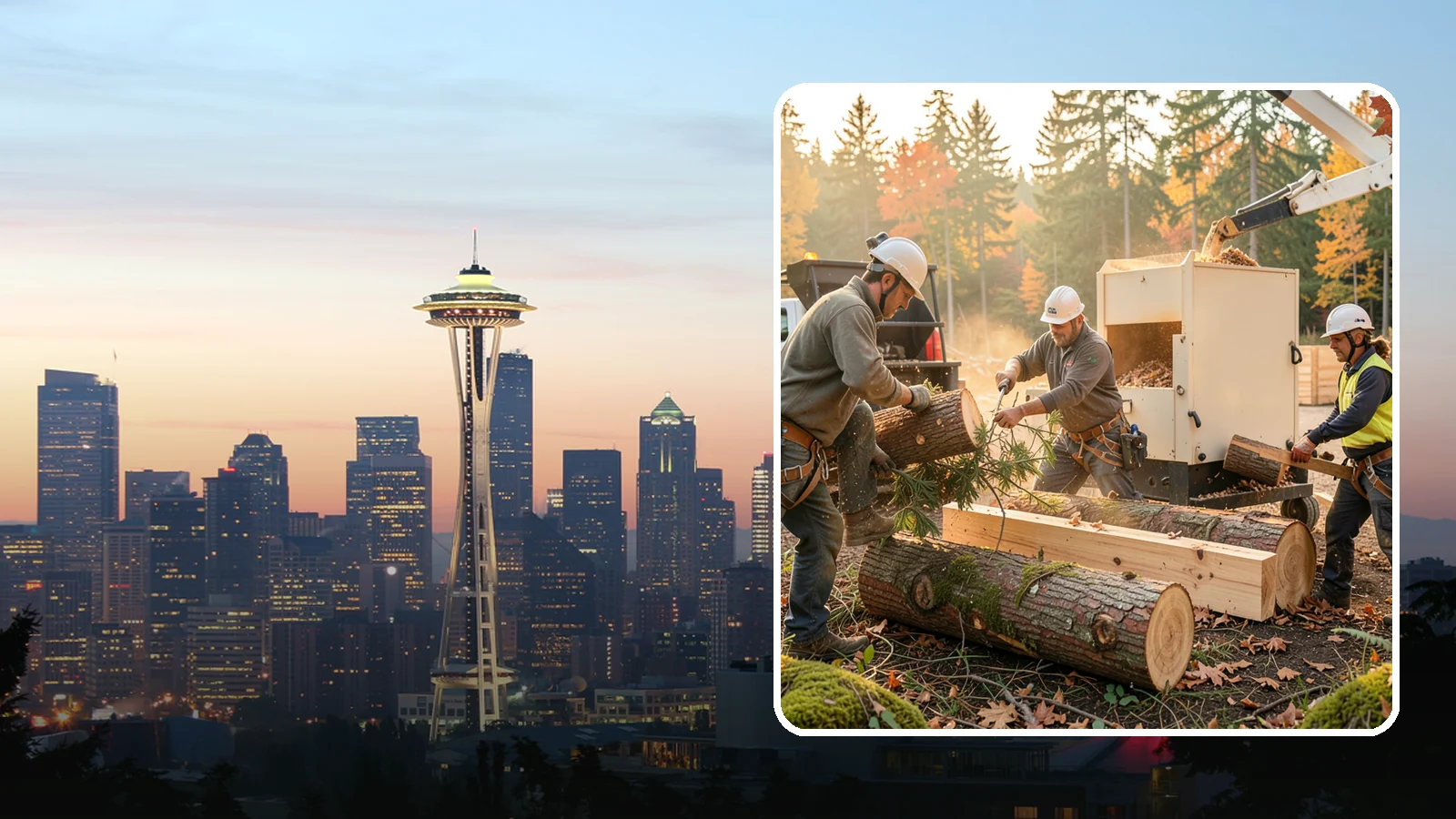 Lumber milling in Seattle, King County, WA - The milling of logs into dimensional lumber.