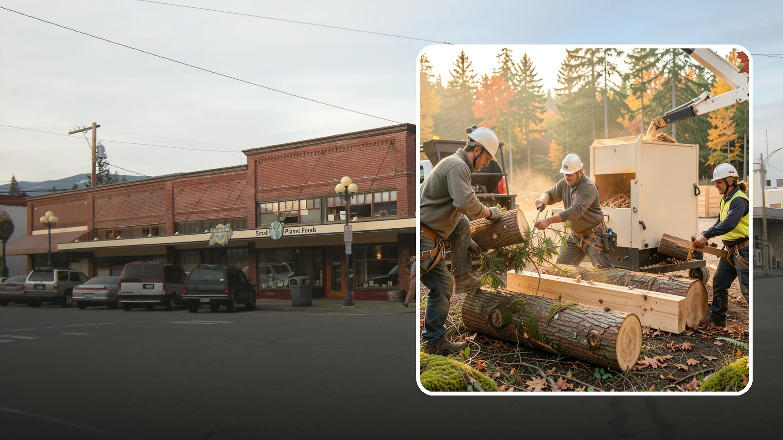Lumber milling in Sedro-Woolley, Skagit County, WA - The milling of logs into dimensional lumber.