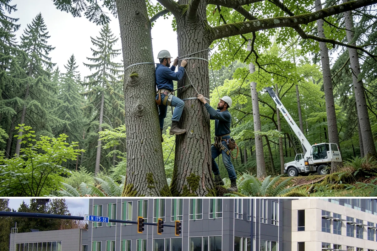 Lumber milling in Shoreline, King County, WA - Milling can generally occur year-round in the Puget Sound region but may be delayed during heavy rain or snow that compromises...
