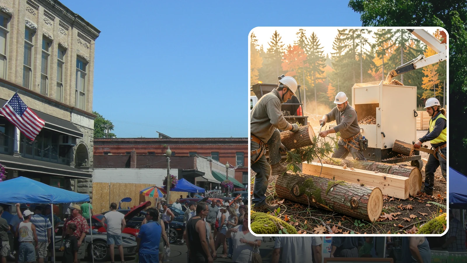 Lumber milling in Snohomish, Snohomish County, WA - The milling of logs into dimensional lumber.