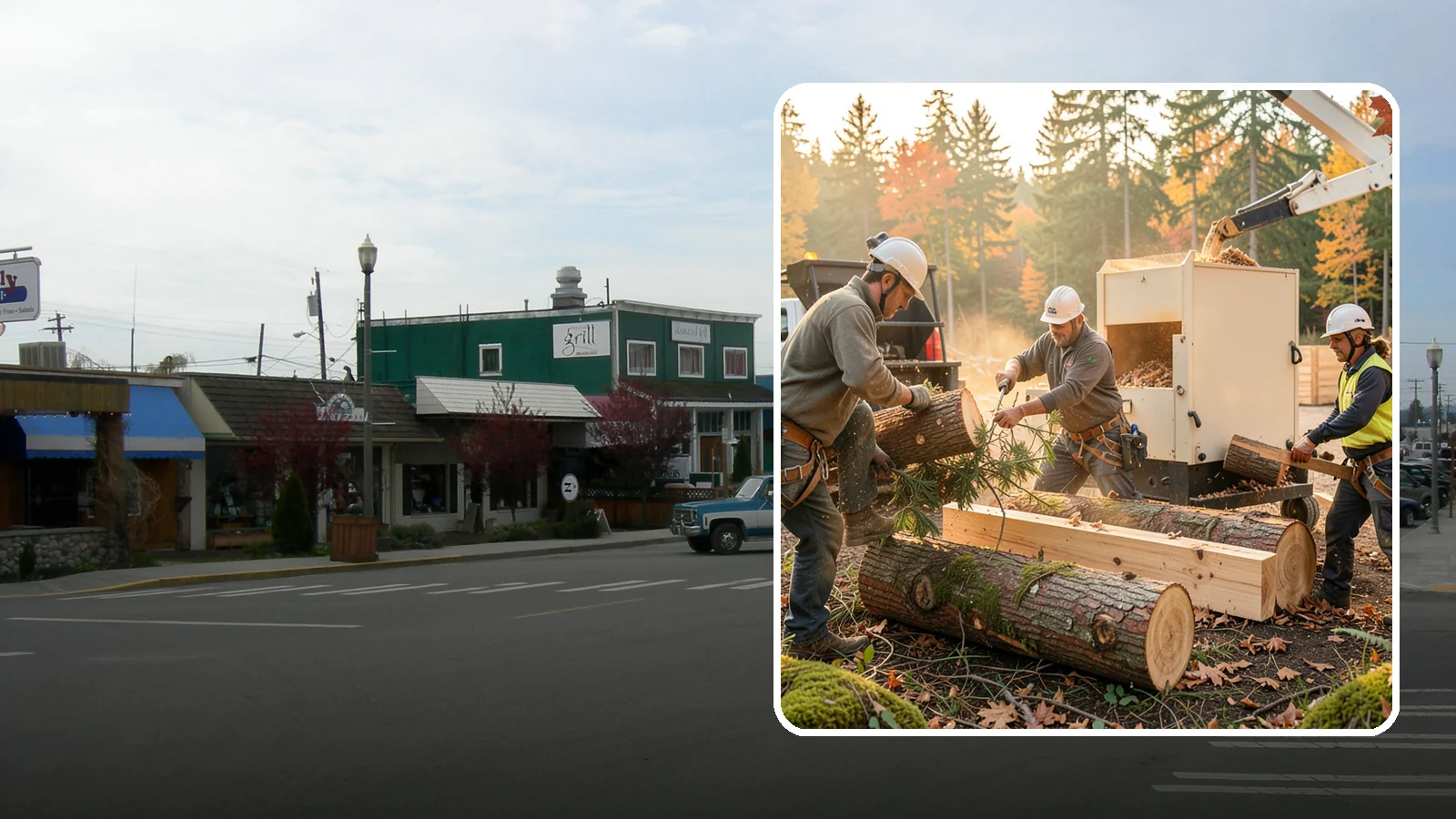 Lumber milling in Stanwood, Snohomish County, WA - The milling of logs into dimensional lumber.