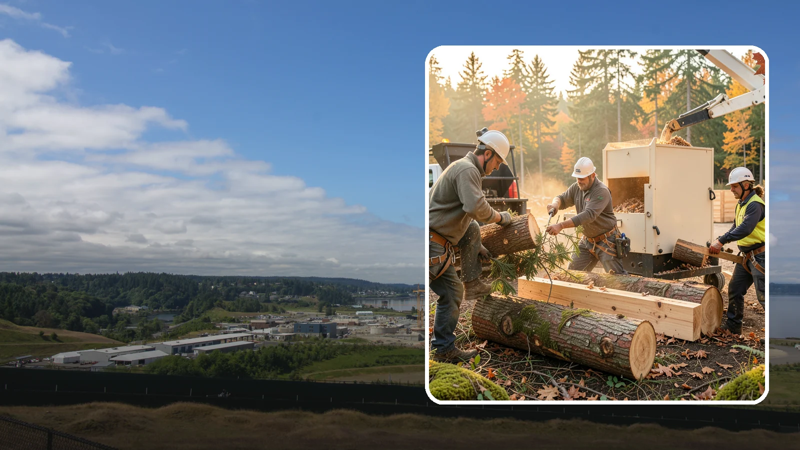 Lumber milling in University Place, Pierce County, WA - The milling of logs into dimensional lumber.