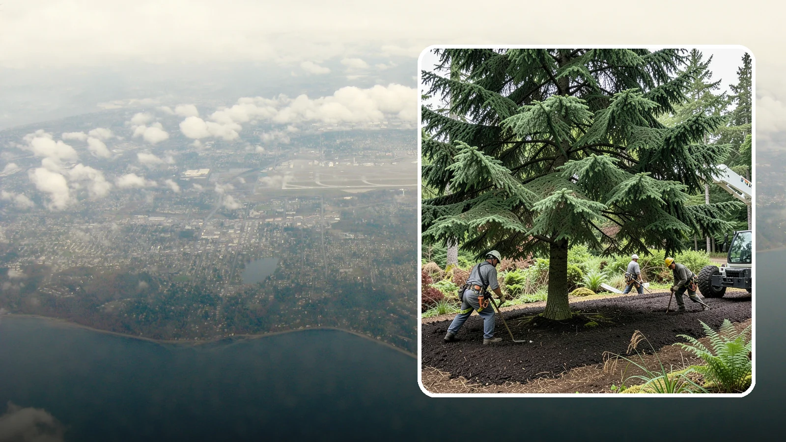 Mulching in Burien, King County, WA - The application of mulch over the root zone.