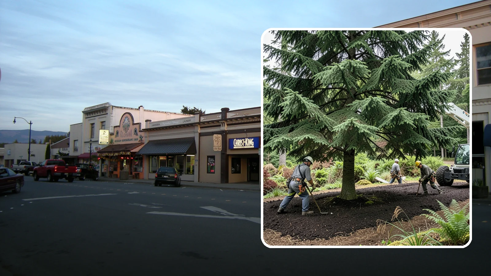 Mulching in Burlington, Skagit County, WA - The application of mulch over the root zone.