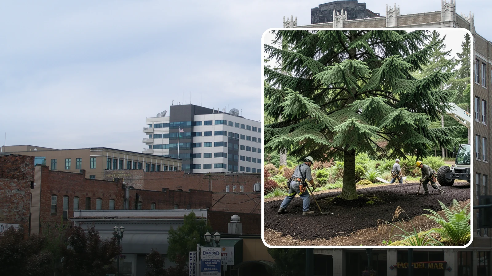 Mulching in Everett, Snohomish County, WA - The application of mulch over the root zone.