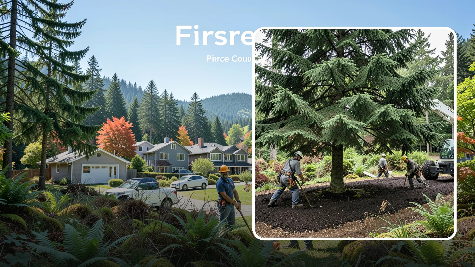 Mulching in Fircrest, Pierce County, WA - The application of mulch over the root zone.