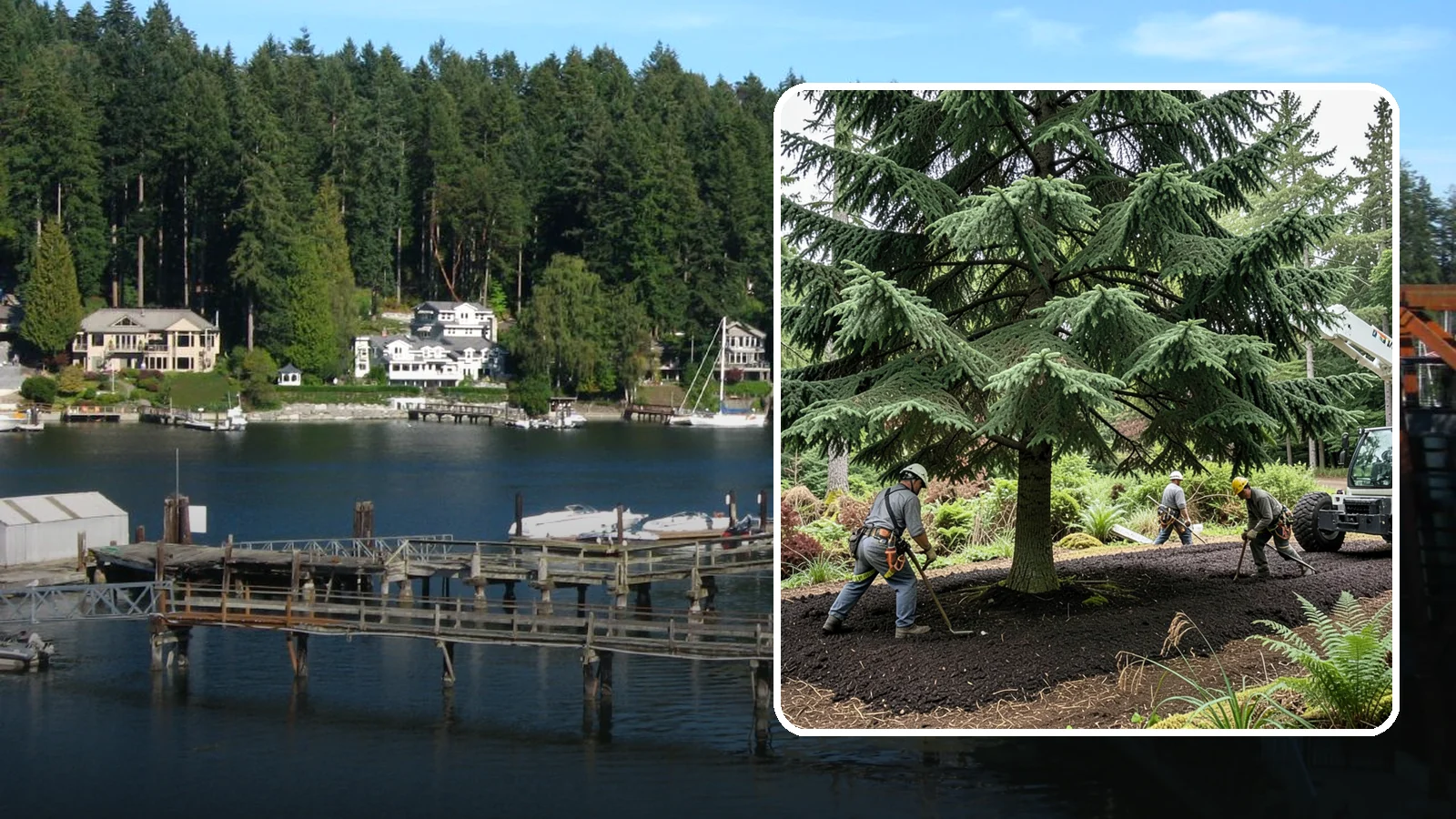 Mulching in Gig Harbor, Pierce County, WA - The application of mulch over the root zone.