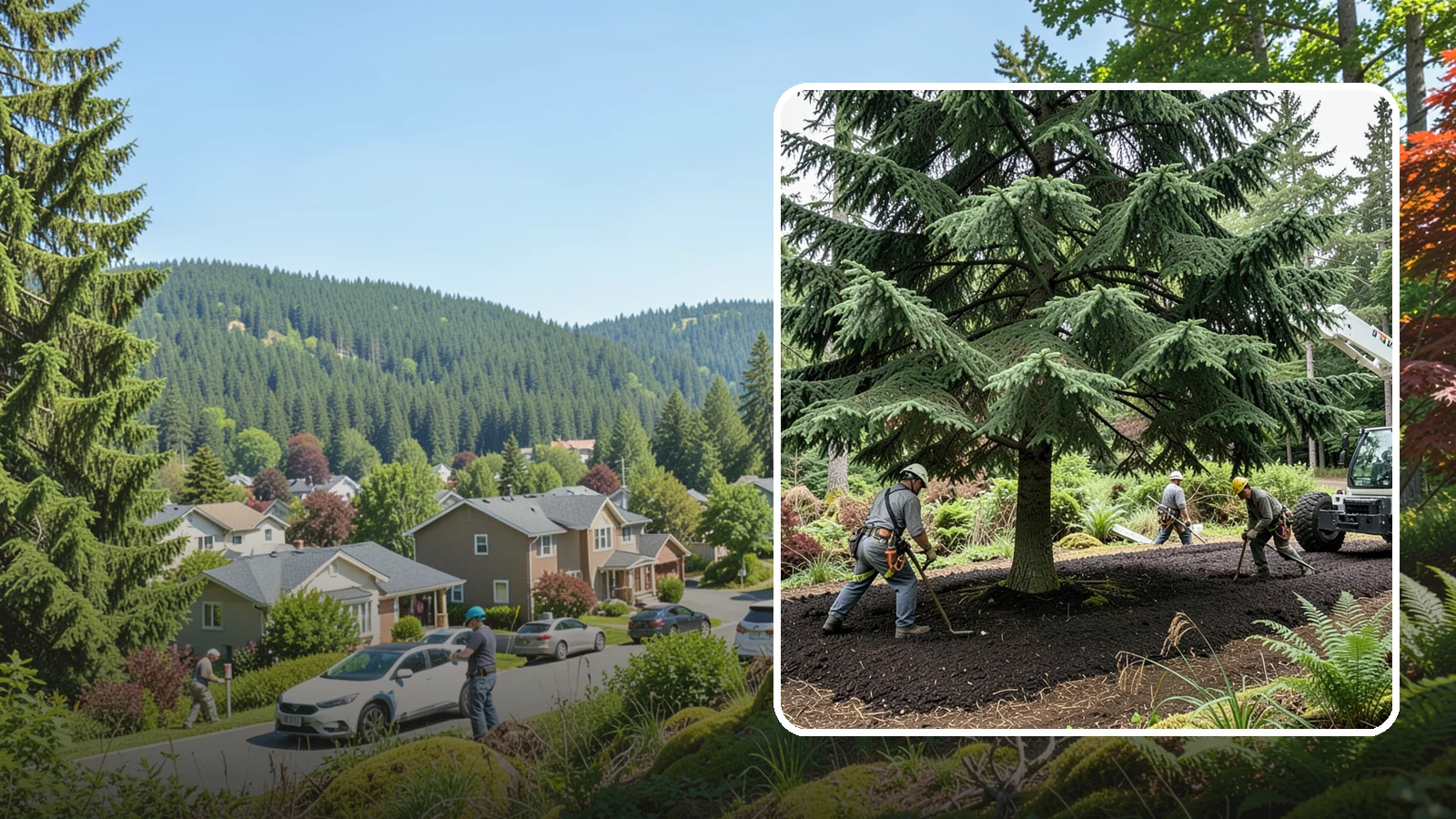 Mulching in Index, Snohomish County, WA - The application of mulch over the root zone.