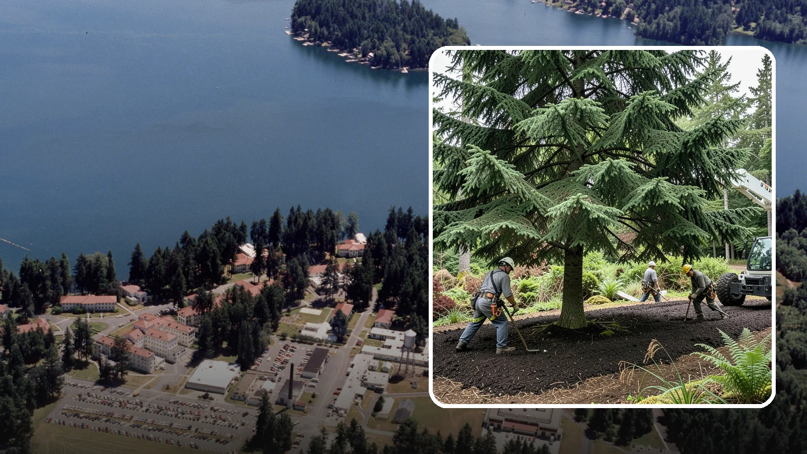 Mulching in Lakewood, Pierce County, WA - The application of mulch over the root zone.