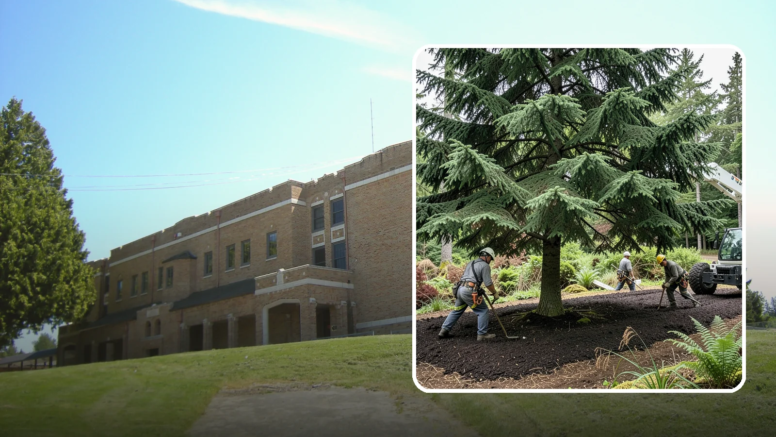 Mulching in Maple Valley, King County, WA - The application of mulch over the root zone.